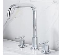 basin mixer tap retro, 360° swivel spout faucet, brass hot and cold basin sink mixer tap, two cross handle mixer tap, three-hole basin taps mixers bathroom sink tap, chrome
