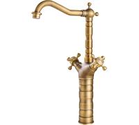 Basin Mixer Tap Vintage Bathroom Sink Taps Double Cross Handle Rotable Basin Tap for Bathrooms Hot Cold Brass Antique Made in China LWX