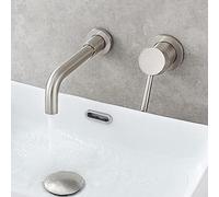 Basin Mixer Tap Wall Mounted Bathroom Sink Taps Brass Hot and Cold Water Swivel Bathroom Tap-Drawing Brushed Gold