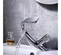 Basin Mixer tap Waterfall Bathroom Sink taps Hot and Cold Brass washbasin Faucet Single Hole Easy to Install-C(D)