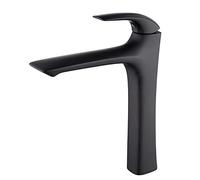 Basin Mixer Tap Waterfall Tall Bathroom Sink Taps, Single Handle Single Hole Widespread Counter top Lavatory faucets, Brass Chrome Finish Cloakroom Basin Sink Tap,Black