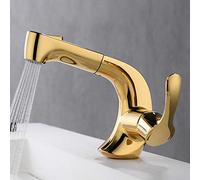 Basin Mixer Tap with Pull Out Spray Bathroom Taps Dual Mode Brass Hot and Cold Retractable Bathroom Sink Faucet-Chrome