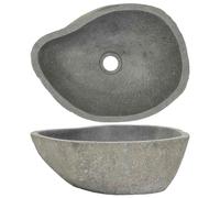 Basin Natural River Stone Oval Washroom Cloakroom Wash Sink Multi Sizes vidaXL