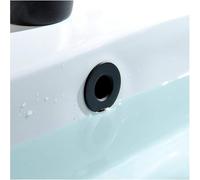 Nes Home Basin Overflow Ring Replacement Overflow Sink Hole Cover (Black)