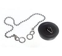 BASIN PLUG BLACK 38MM 1 1/2 INCH WITH 300MM CHAIN