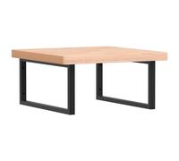 Basin Shelf Wall Mounted Bathroom Countertop Steel and Solid Wood Beech vidaXL
