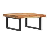 Wall-mounted basin shelf 50x50x4cm Solid acacia top Black steel brackets100kgmax