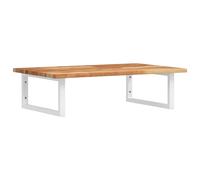 vidaXL Basin Shelf Wall Mounted Bathroom Countertop Steel & Solid Wood Acacia