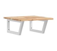 Basin Shelf Wall Mounted Bathroom Countertop Steel & Solid Wood Acacia vidaXL