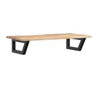 Basin Shelf Wall Mounted Bathroom Countertop Steel & Solid Wood Acacia vidaXL