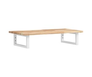 Basin Shelf Wall Mounted Bathroom Countertop Steel & Solid Wood Acacia vidaXL