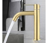 Basin Single Cold Faucet, Suitable For Mounting Holes With A Diameter Of 23-28 Mm, Brushed Gold Single Cold Tap, 304 Stainless Steel