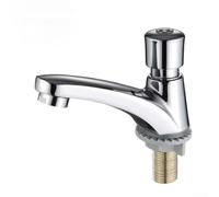 Basin Single Tap, Time Delay Faucet, Bathroom Sink Tap, Time Delay Self Closing Push Type, for Home Kitchen Bathroom Hotel