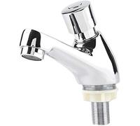 Basin Sink Faucet Chrome Plated Self Closing Water Saving Tap Creative Time Delay Sink Tap Faucet for Public Kitchen Bathroom
