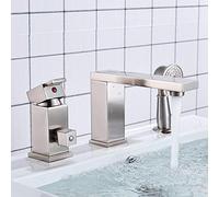 Basin Sink Faucets Gold/Chrome/Brushed Two Function Kitchen Deck Mounted Hot and Cold Water Mix Taps(Brushed Nickle)