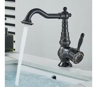 Basin Sink Faucets Retro Brass Antique Bronze Single Handle Kitchen Basin Faucets Deck Mounted Hot&Cold Water Mix Tap