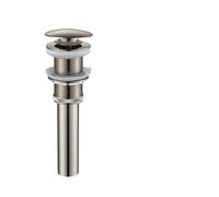 Basin Sink Pop Up Drain Black Bounce Sink Copper Washbasin Glass Basin Push-On Drain Accessories Bathroom Pop Up(Brushed Nickel A1)