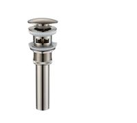 Basin Sink Pop Up Drain Golden Bounce Sink Copper Washbasin Glass Basin Push-On Drain Accessories Bathroom Pop Up(Brushed Nickel B)