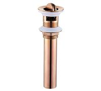 Basin Sink Waste Slotted Pop Up,Rose Gold,Basin Waste and Overflow,Basin Waste with Plug,with Overflow Hole,Brass Anti-Corrosion,Press to Bounce,Rose Gold C