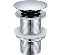Basin Sink Waste Unslotted Click Clack Waste Plug Without Overflow For Bathroom Sink, Brass Pop Up Sprung Plug Waste, Chrome