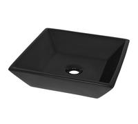 vidaXL Basin Ceramic Square Black 41.5x41.5x12 cm UK GF0