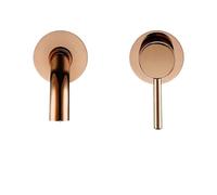 Basin tap， 1 Pcs Basin Faucet Sink Wall Mounted Brass Matte Black Single Handle(Polish Rose Gold 260)