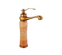 Basin Tap, Bathroom Sink Mixer Tap Retro Chrome-Plated Single Lever Countertop Basin Hot and Cold Water Faucet, Tall Copper Single Hole Washbasin Faucet, Suitable for Toilet and Bathroom