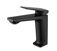 Basin Tap Single Handle Single Hole Bathroom Faucet with Hot and Cold Logo Basin Faucet Brass Taps with Aerator The Water Flow is Soft and Comfortable,Chrome(Brushed Gold) Beauty Comes