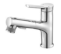 Basin Tap with Pull Out Spray Faucet Brass Hot and Cold Water Teles Multifunctional Sink Faucet Black