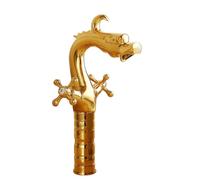 Basin Taps Antique Style Brass Dual Lever High Sink Mixer Faucet, Hot/Cold Water with UK Standard Hoses