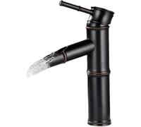 Basin Taps Bamboo Faucet Full Copper Antique Countertop Single Cold Wash Basin Hot Water Art for Outdoor Balcony