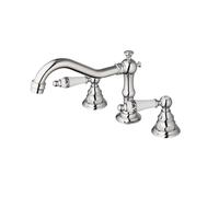 Basin Taps Bathroom Basin Faucet Tap Double Handles Deck Mounted Bathtub Faucets 3 Pcs Hot Cold Water Mixer Brass Chrome Taps(Color-2)