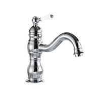Basin Taps Bathroom Basin Tap 360° Swivel Antique Style Brass Single Lever Bathroom Sink Mixer Faucet, Hot/Cold Water, with UK Standard Hoses, Chrome