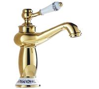 Basin Taps Bathroom Faucet Antique Bronze Finish Brass Basin Sink Solid Faucets Single Handle Water Mixer Taps Bath(B-Gold,G3/8)