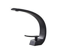 Basin Taps Full Copper Washbasin Faucet Bathroom Gold Undercounter Basin Hot and Cold Household Single Hole Large Elbow Faucet, Black