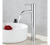 Basin Taps Tall Single Lever Chrome Bathroom Sink Basin Mixer Tap High Rise Countertop Tap Modern Single Lever Hot and Cold Sink Taps for Bathroom, Chrome
