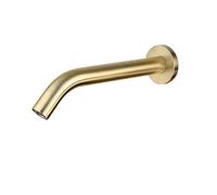 Basin Taps Touchless Bathroom Sink Faucet Cold and Hot Water Automatic Motion Sensor Basin Tap Mixer with Mixing Valve Wall Mounted(Brushed Gold 200mm)