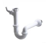 Basin Trap U Bend, Wall Mounted Kitchen Sink U Bend Drain Pipe for Dishwasher Connection, 40mm Diameter, Sink Waste Pipe Trap