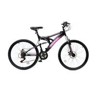 Basis 1 Full Suspension Mountain Bike - 26In Wheel - 18 Speed Black Pink