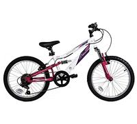 Basis Bikes Princess 20" Girls Full Suspension Mountain Bike - White/Pink
