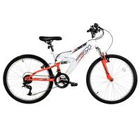 Basis Bikes Ranger Full Suspension Mountain Bike Kids Juniors 24in Wheel - White/Red