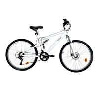 Basis Bikes YOAC 84 Dual Suspension Mountain Bike, 18 Speed, White, Disc Brakes, Full Suspension Frame
