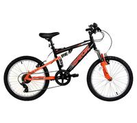 Basis Gator Junior Full Sus Mountain Bike, 20In Wheel - Gloss Black/Red