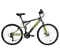 Basis Link DS Full Suspension Mountain Bike, 26" Wheel - Graphite/Lime