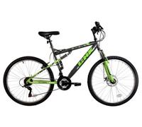 Basis Link DS Full Suspension Mountain Bike, 26in Wheel - Graphite/Lime in Grey Basis Grey