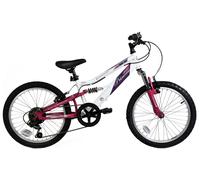 Basis Princess Girls 20In Dual Suspension MTB - White & Pink