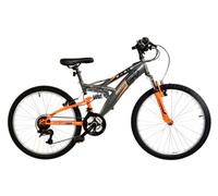 Basis Ranger Junior Full Suspension Mountain Bike, 24" Wheel - Grey/Orange in Grey | Size: 24 inches Basis Grey 24 inches
