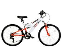 Basis Ranger Junior Full Suspension Mountain Bike, 24In Wheel - White/Red