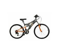 Basis Ranger Junior Full Suspension Mountain Bike, 24In Wheel - Grey/Orange