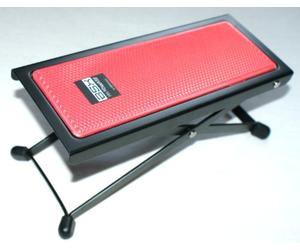 Basix Guitar Footstool Made of Metal with Non-Slip Plastic Cushion in Red Easy Height-Adjustment with Grid (Footstool)
